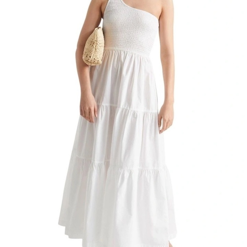 NWT BTFBM One Shoulder Maxi white boho Dress size L